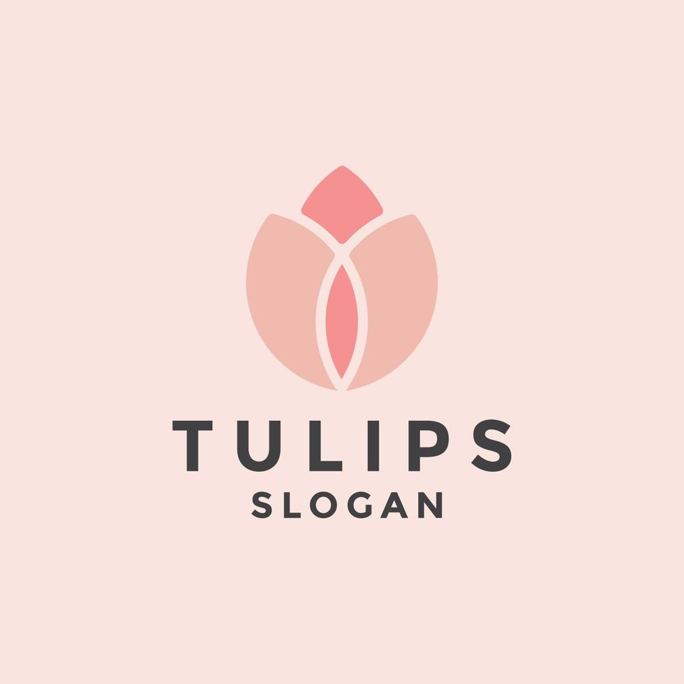 plantilla de diseño de icono de logotipo de flor de tulipán. lujo, vectorial. vector