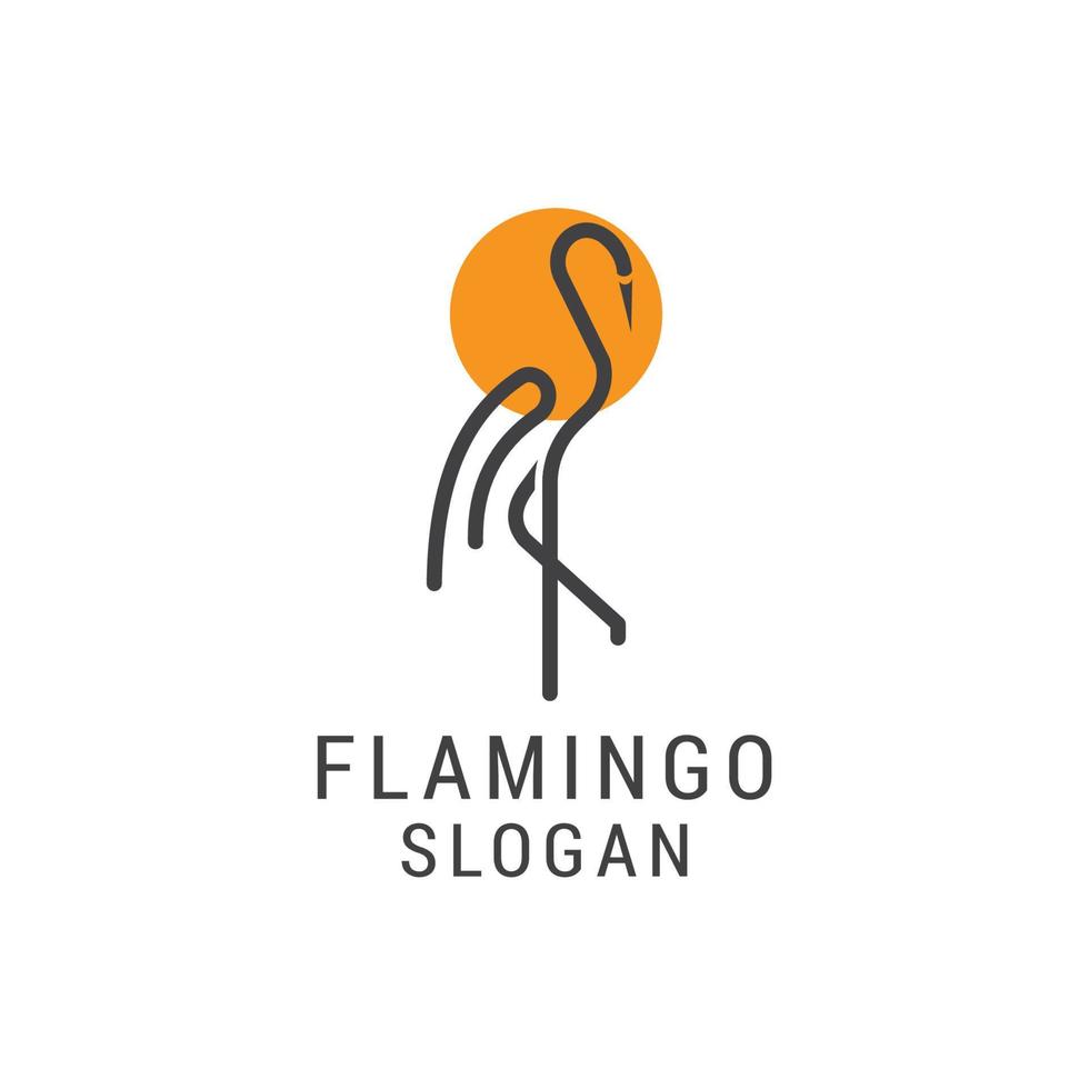 plantilla de diseño de icono de logotipo de flamenco. lujo, vectorial. vector