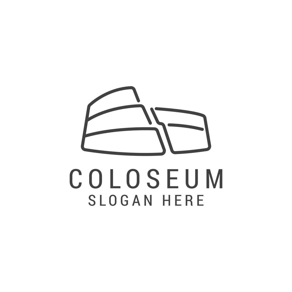 plantilla de diseño de icono de logotipo de pastel de coliseo. lujo, vectorial. vector