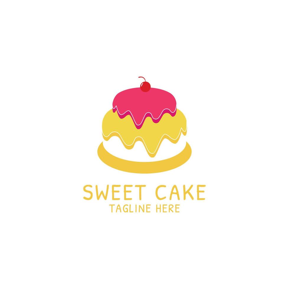 plantilla de diseño de icono de logotipo de pastel dulce. lujo, vectorial. vector
