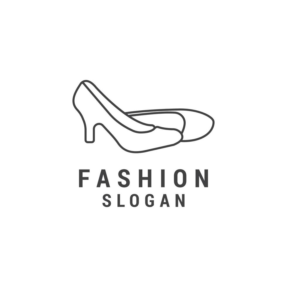 plantilla de diseño de icono de logotipo de zapatos de mujer. lujo, vector premium