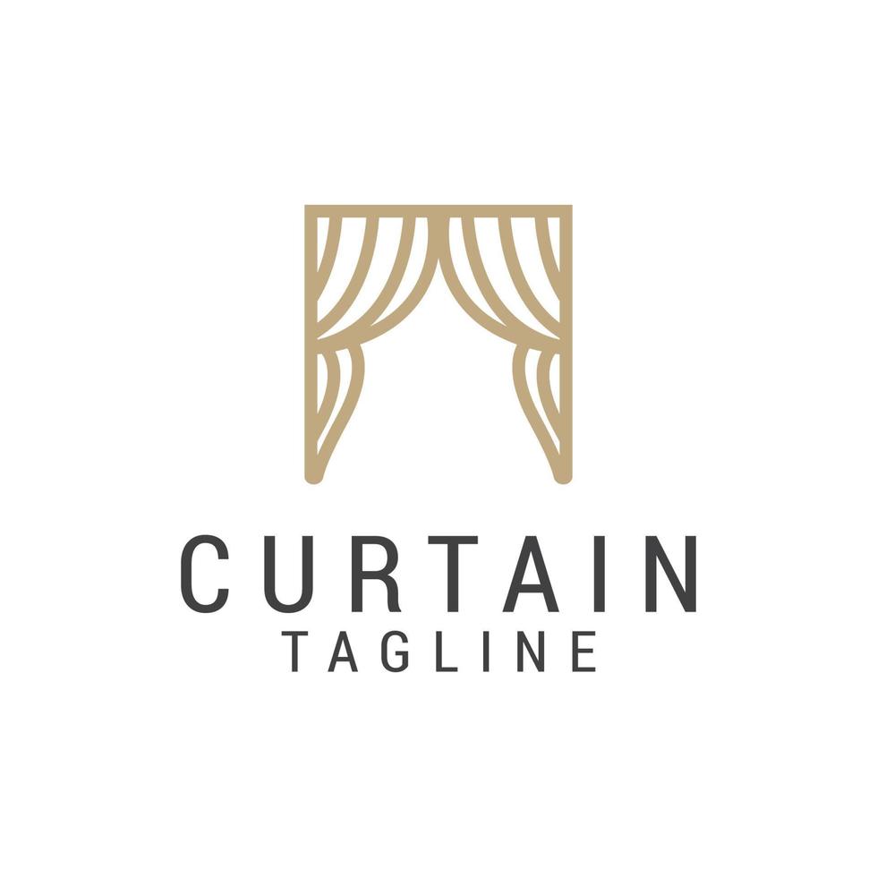 Curtain logo icon design template. luxury, vector. vector