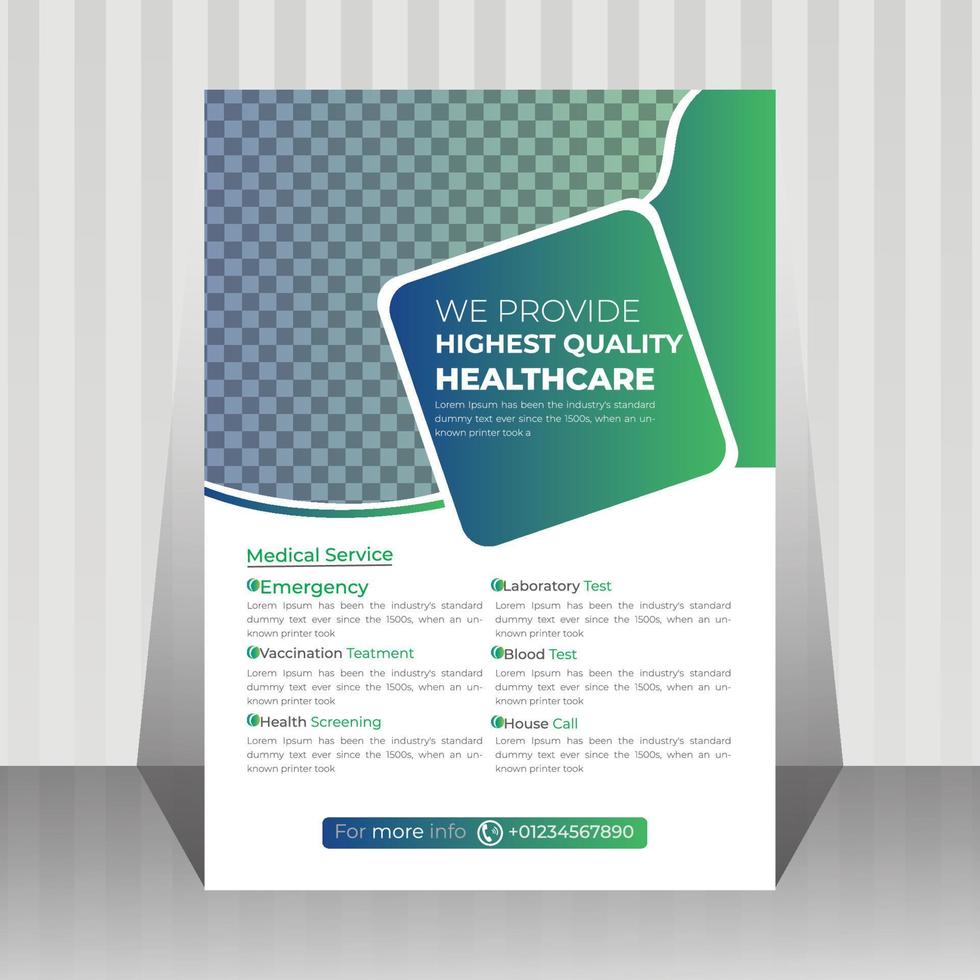 Healthcare medical flyer design template vector