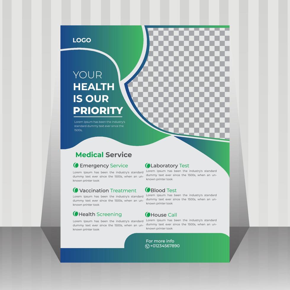 Healthcare medical flyer design template vector