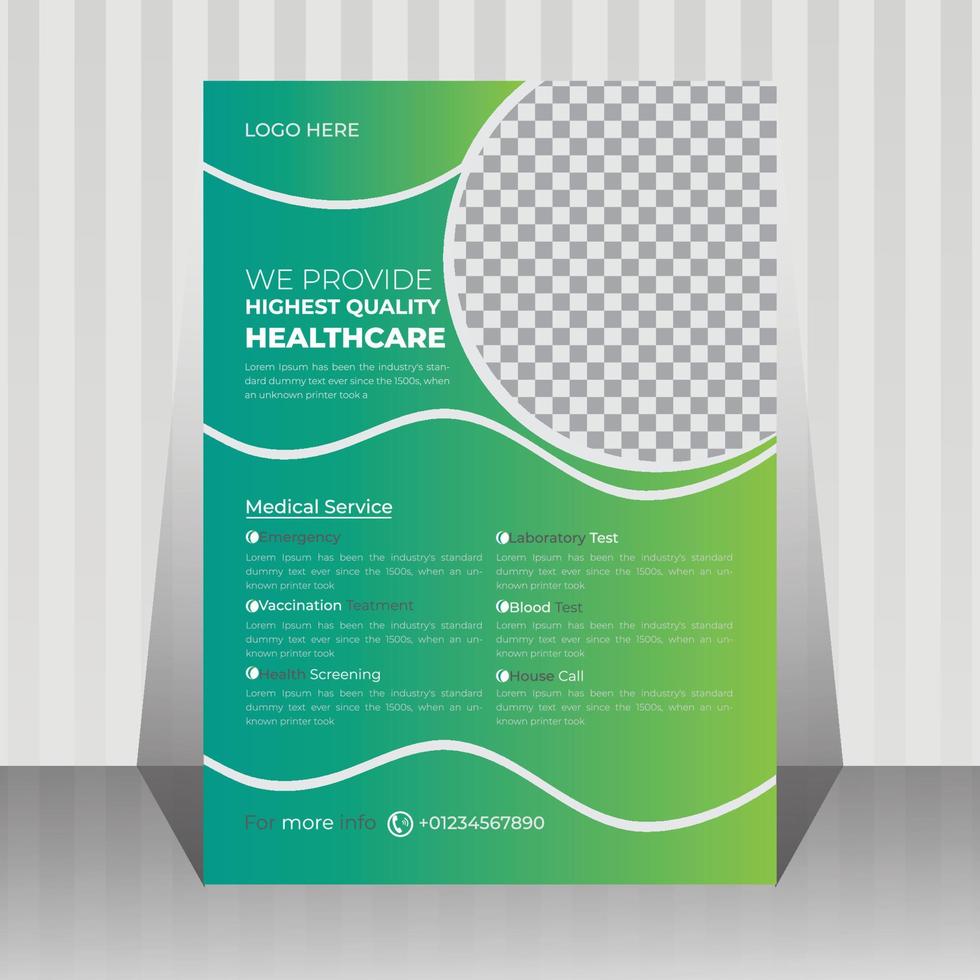Healthcare medical flyer design template vector