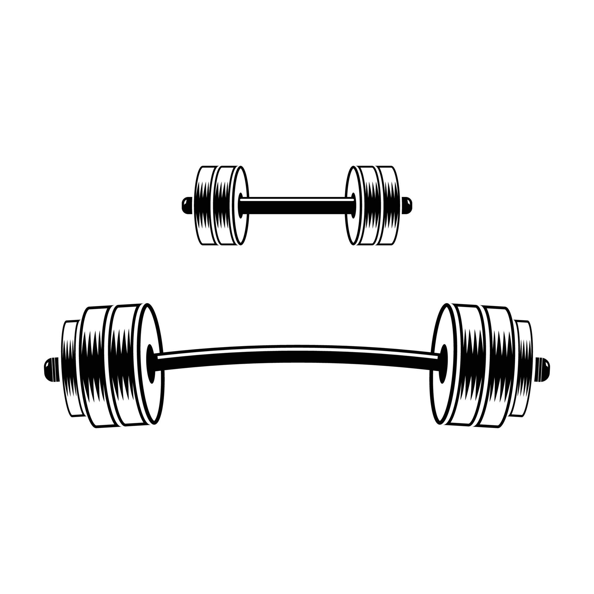 Dumbbell and barbell vector illustration 12674224 Vector Art at Vecteezy