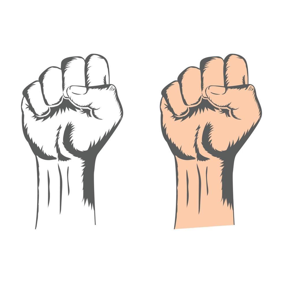 Raised fist strong hand vector illustration
