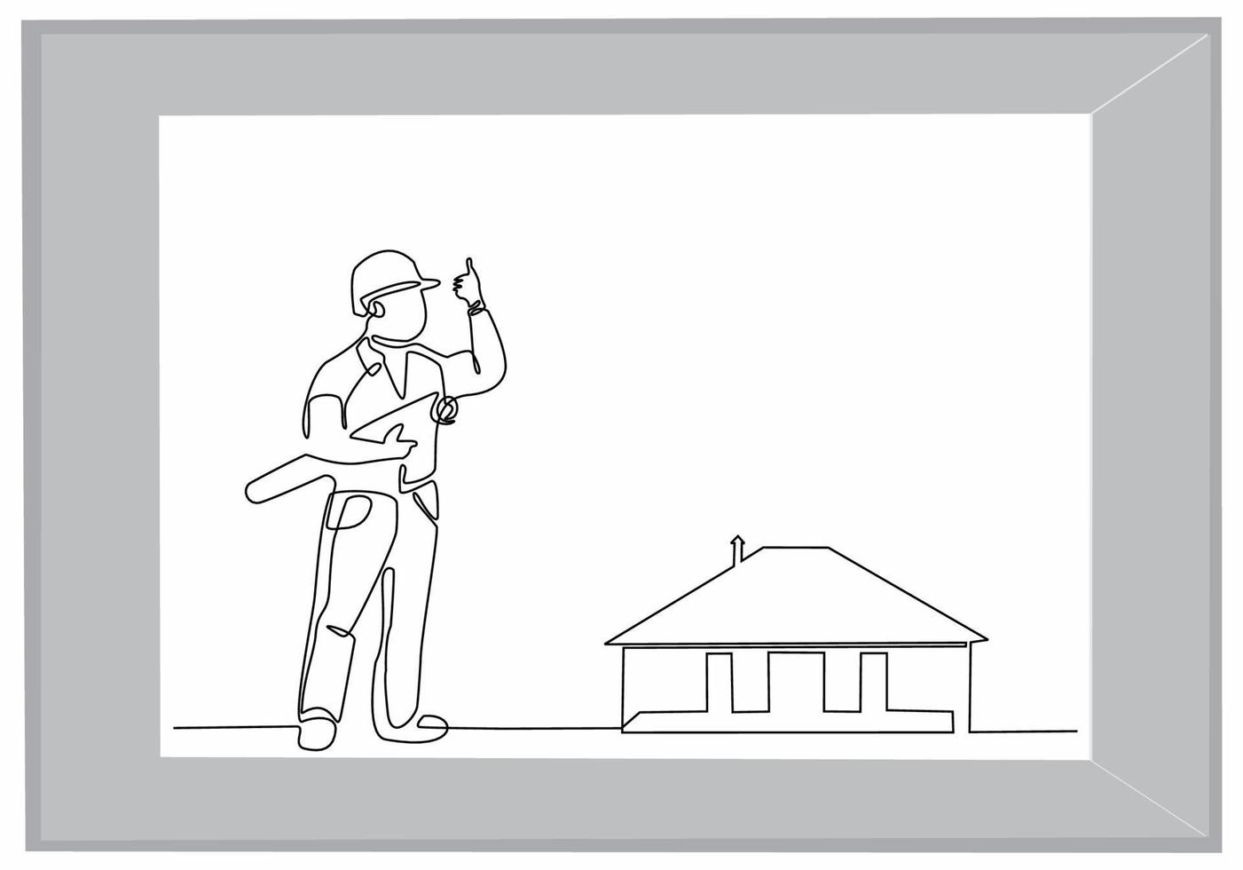 continuous line art vector