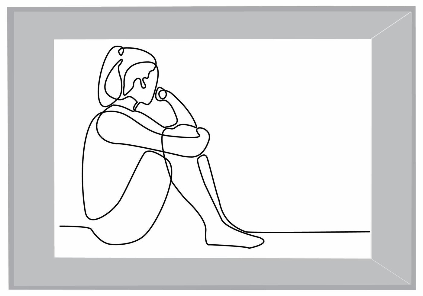 continuous line art vector