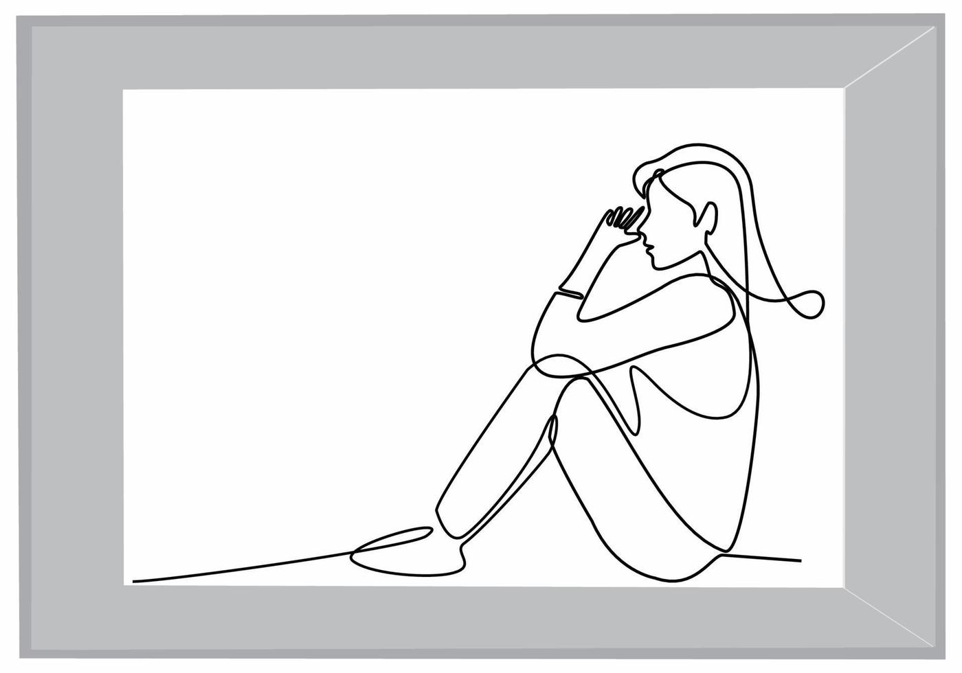 continuous line art vector
