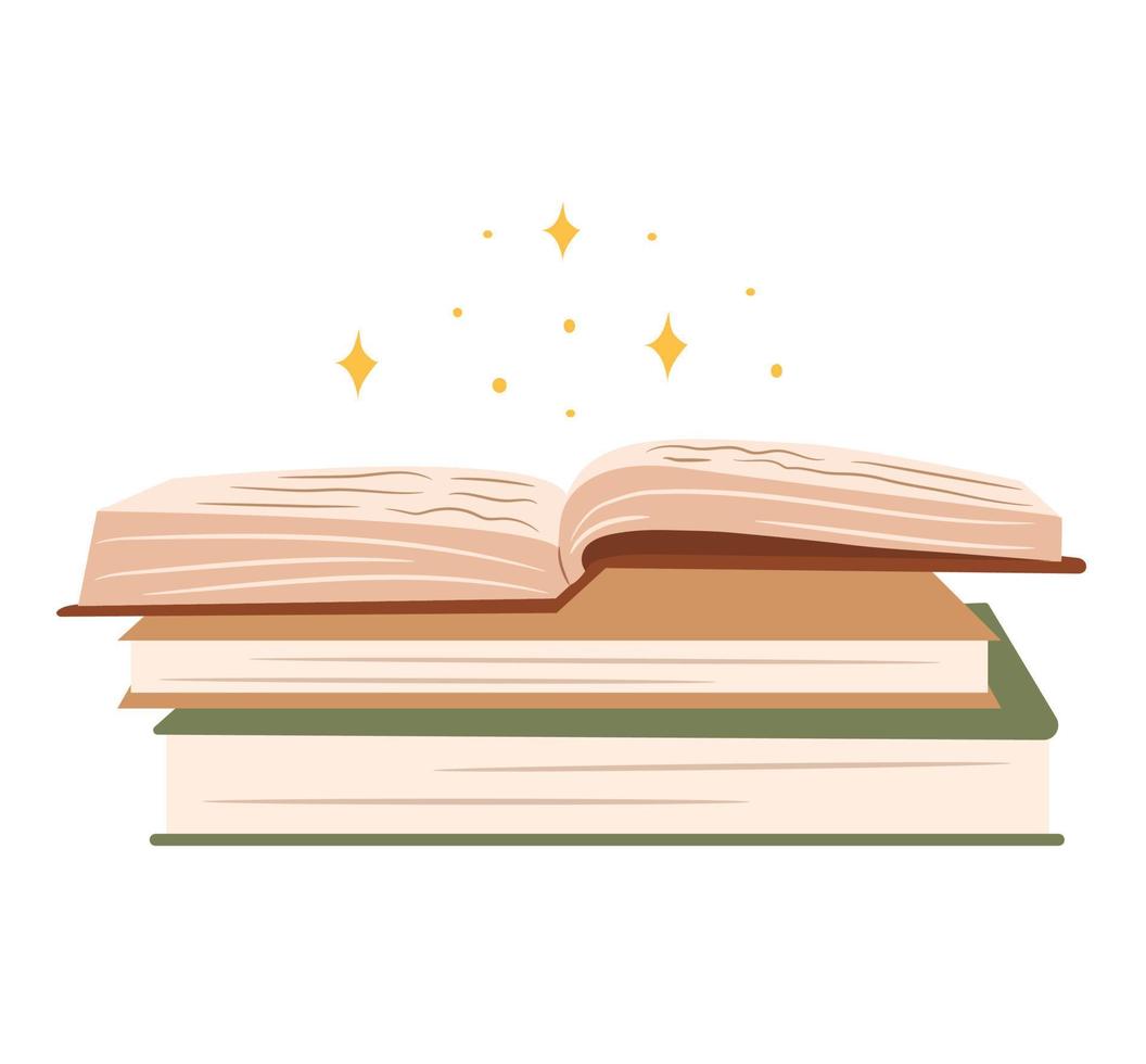 Pile of books isolated on white vector