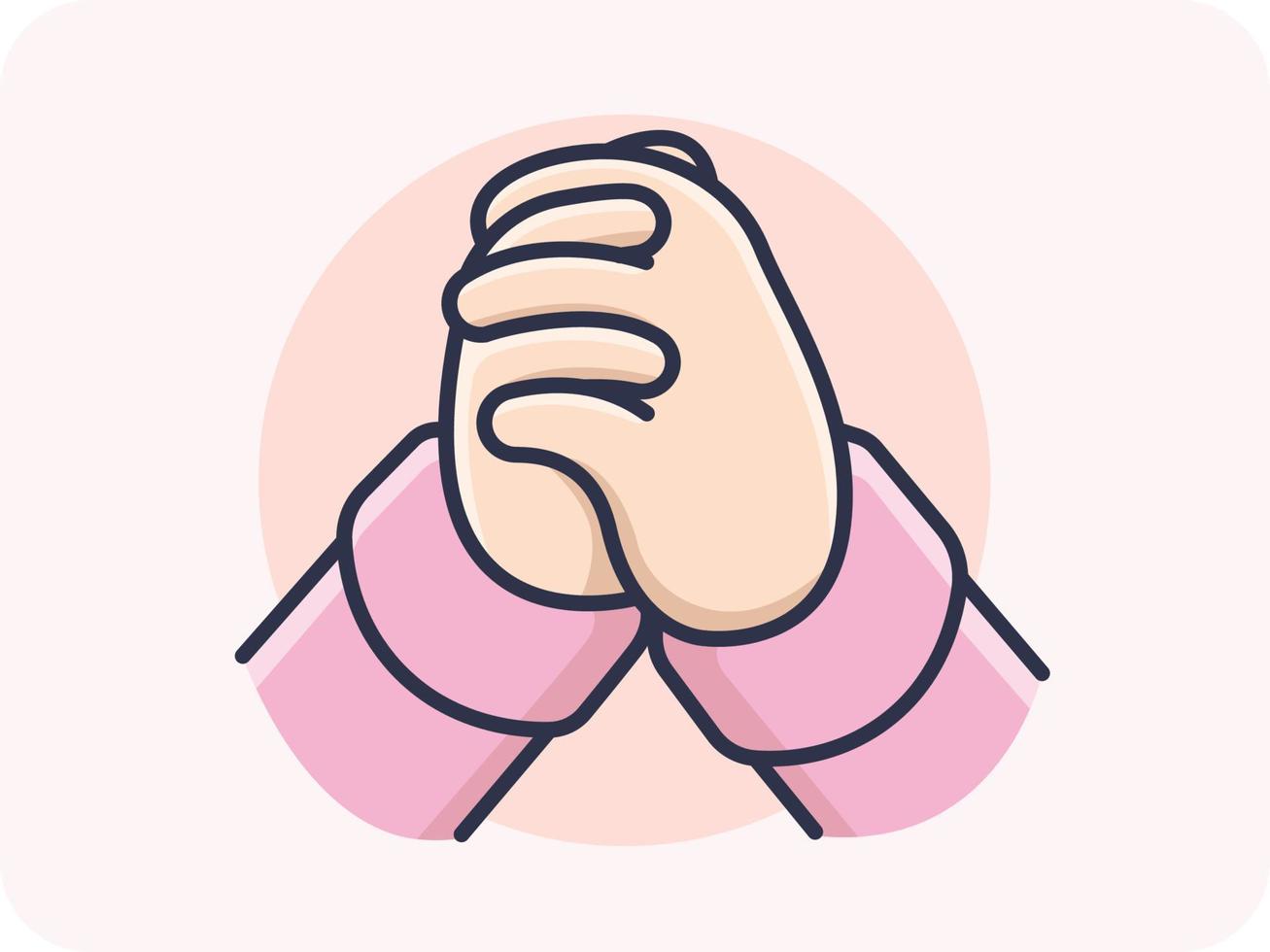 Hand Gestures, pay respect, both hands close together vector