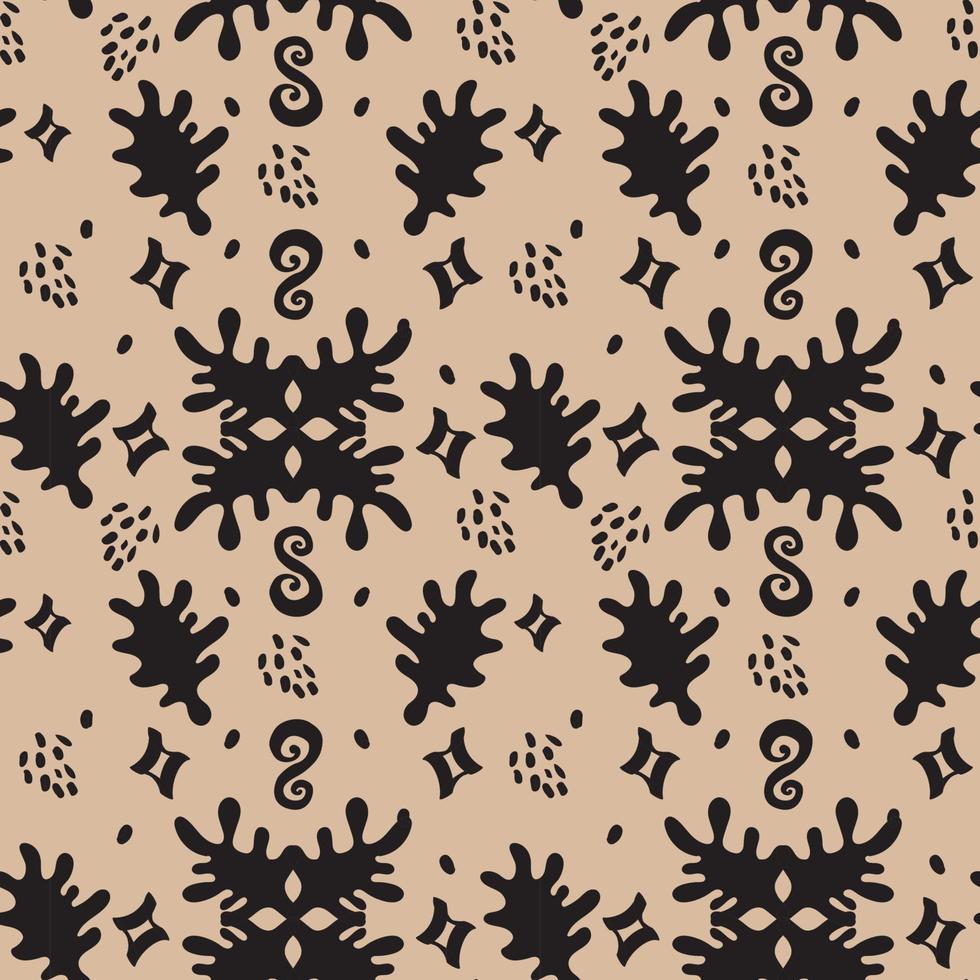 Abstract shapes seamless pattern. Trendy colorful freehand background design. Matisse inspired decoration wallpaper, childish nature symbols. vector