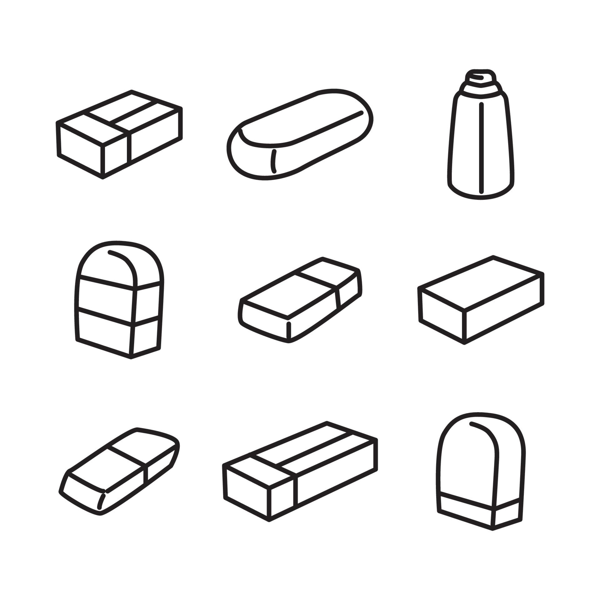 Outlined Black Erasers 12675569 Vector Art at Vecteezy