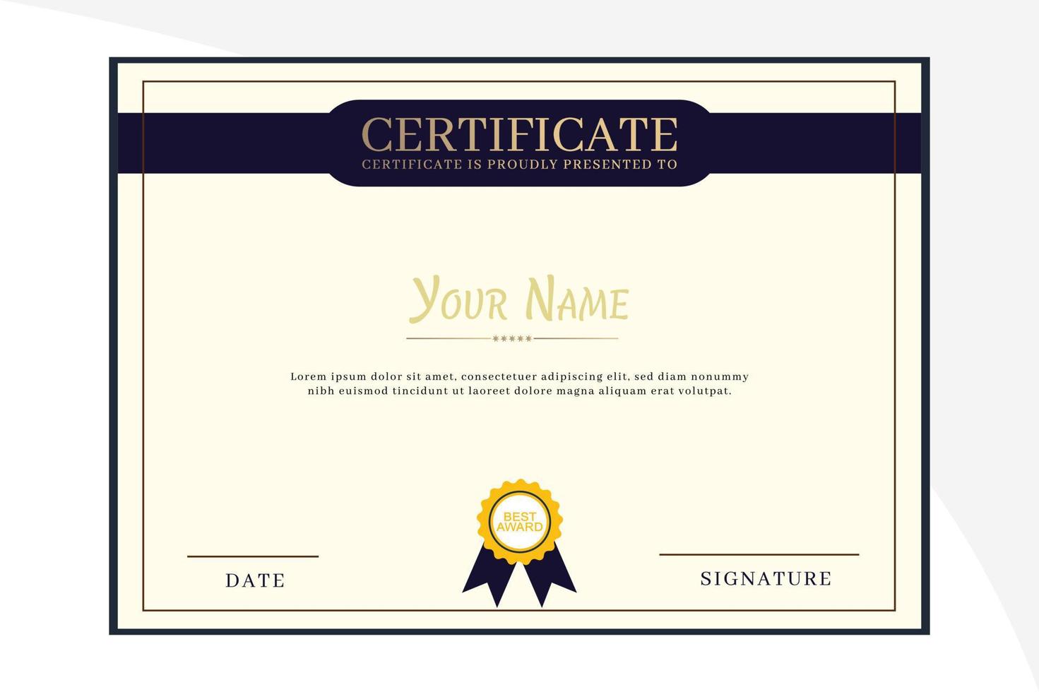 Modern certificate of achievement template vector