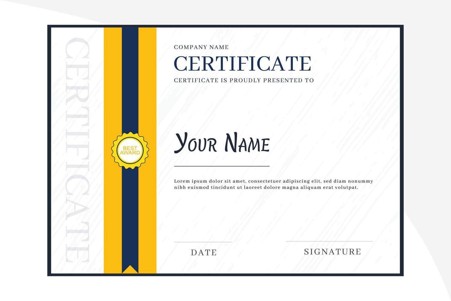Modern certificate of achievement template vector