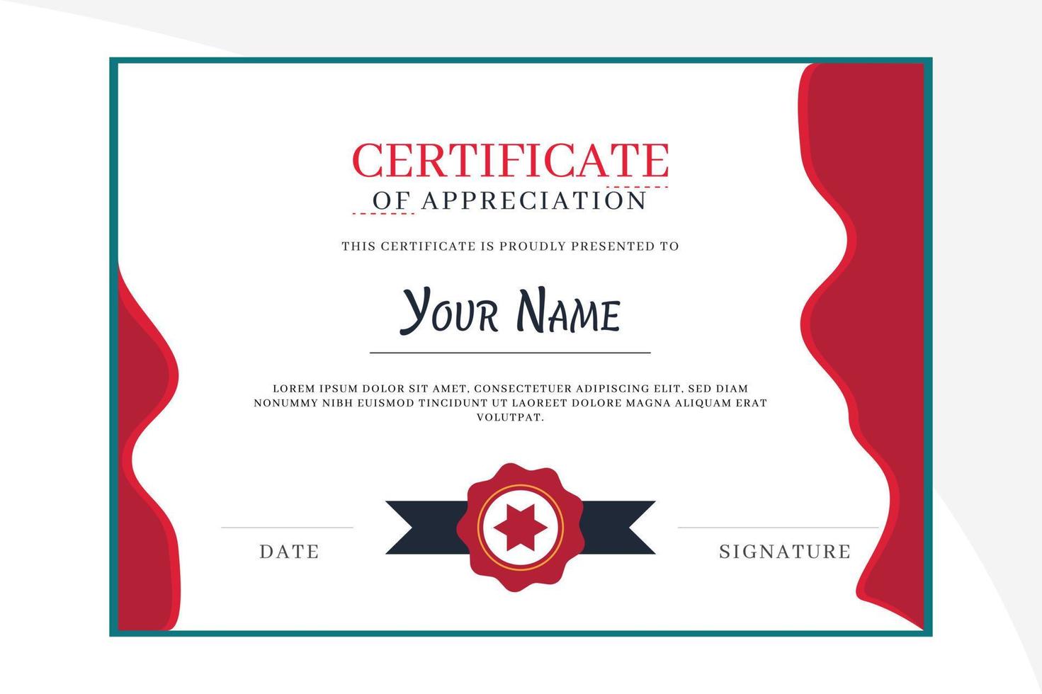 Modern certificate of achievement template vector