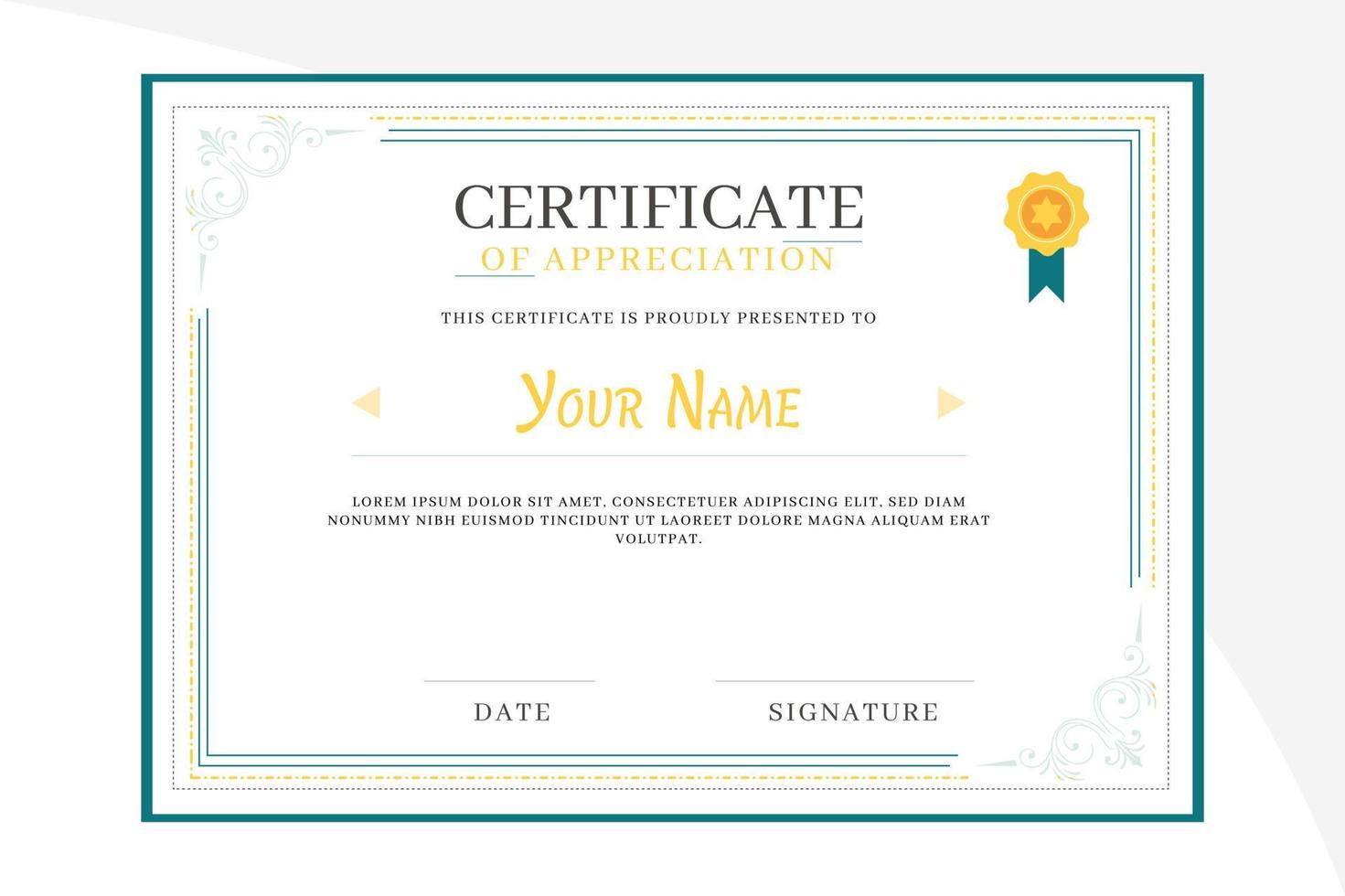 Modern certificate of achievement template vector