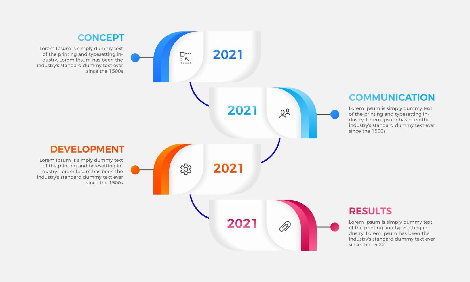 Colorful timeline four steps infographics design, Timeline Infographic label design template vector