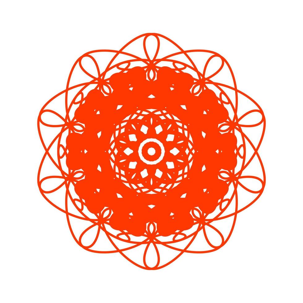 Ilustración de vector de diseño plano de patrón de mandala asiático. patrón de flor de círculo oriental