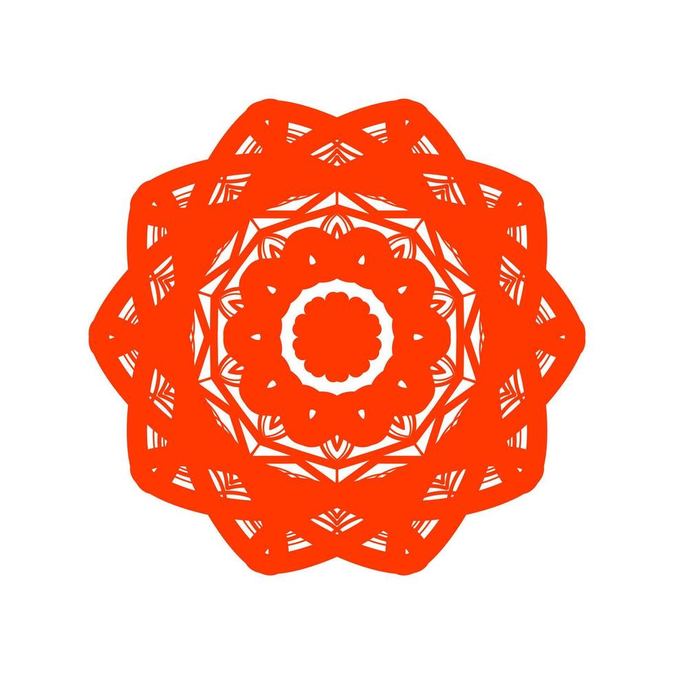 Ilustración de vector de diseño plano de patrón de mandala asiático. patrón de flor de círculo oriental