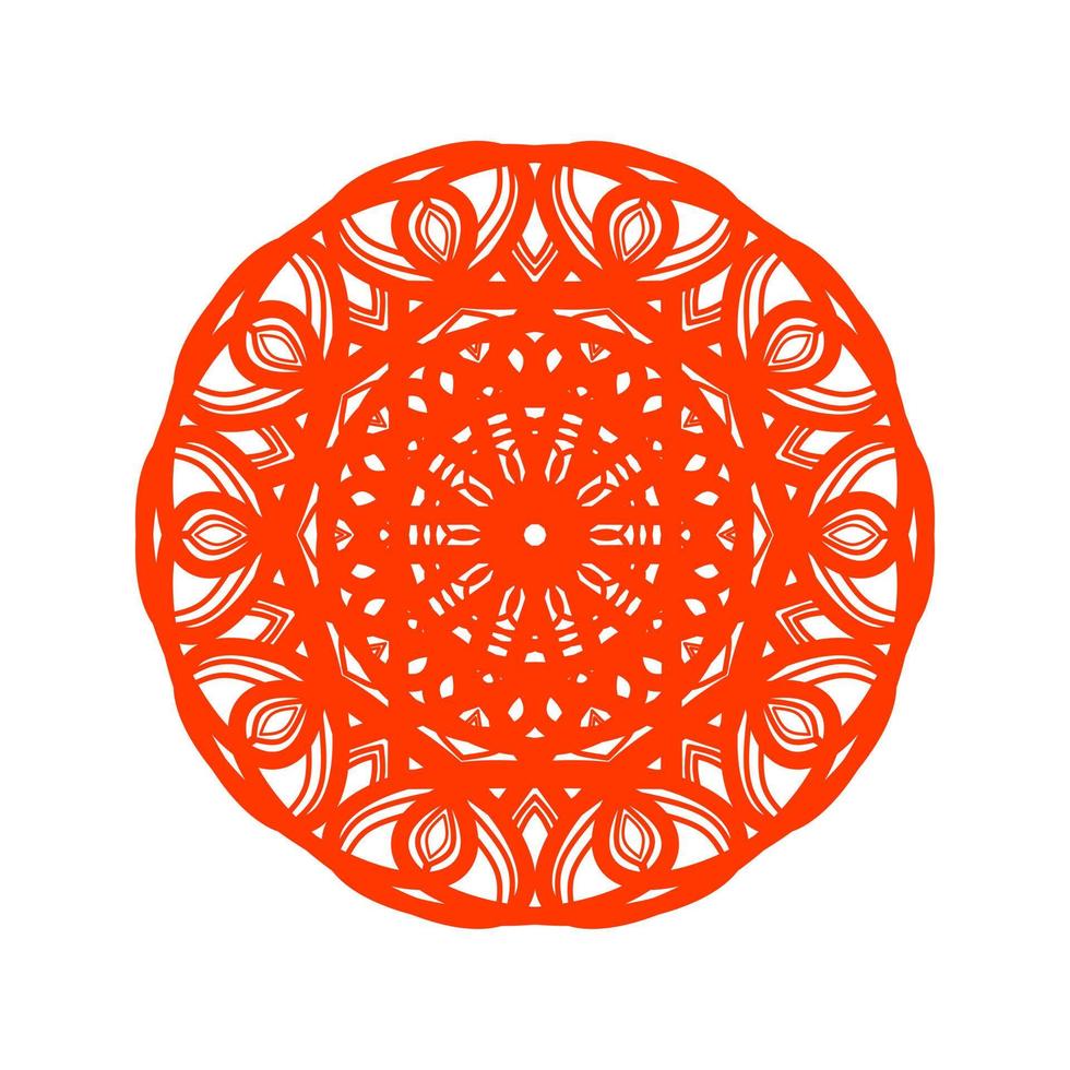 asian mandala pattern flat design vector illustration. oriental circle flower pattern