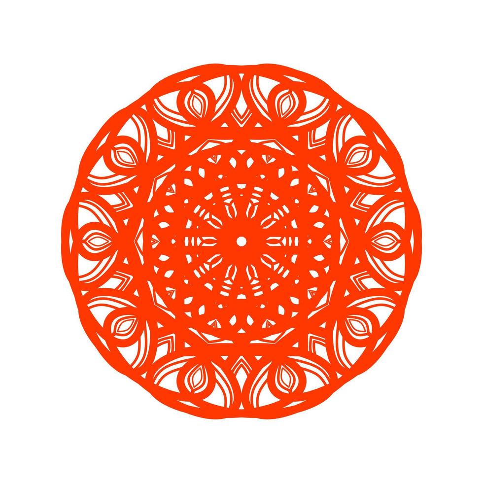 Ilustración de vector de diseño plano de patrón de mandala asiático. patrón de flor de círculo oriental