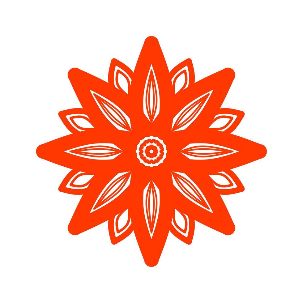 asian mandala pattern flat design vector illustration. oriental circle flower pattern