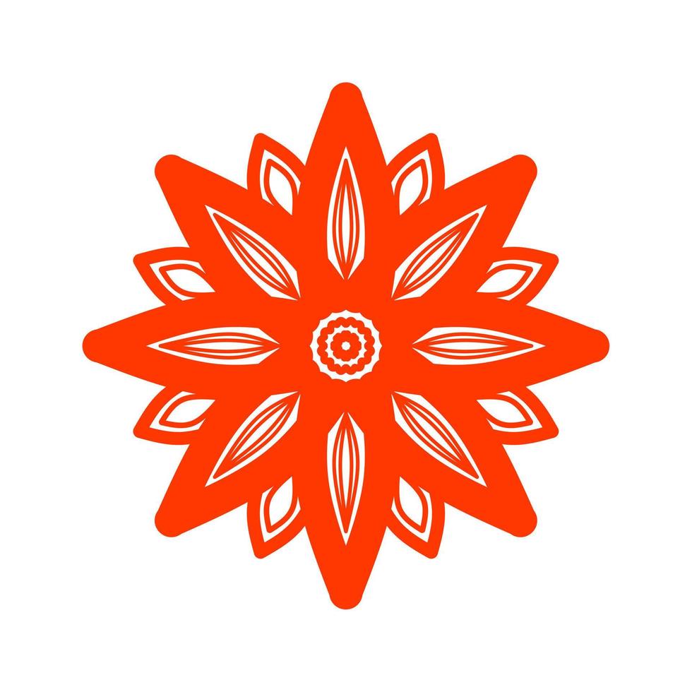 Ilustración de vector de diseño plano de patrón de mandala asiático. patrón de flor de círculo oriental