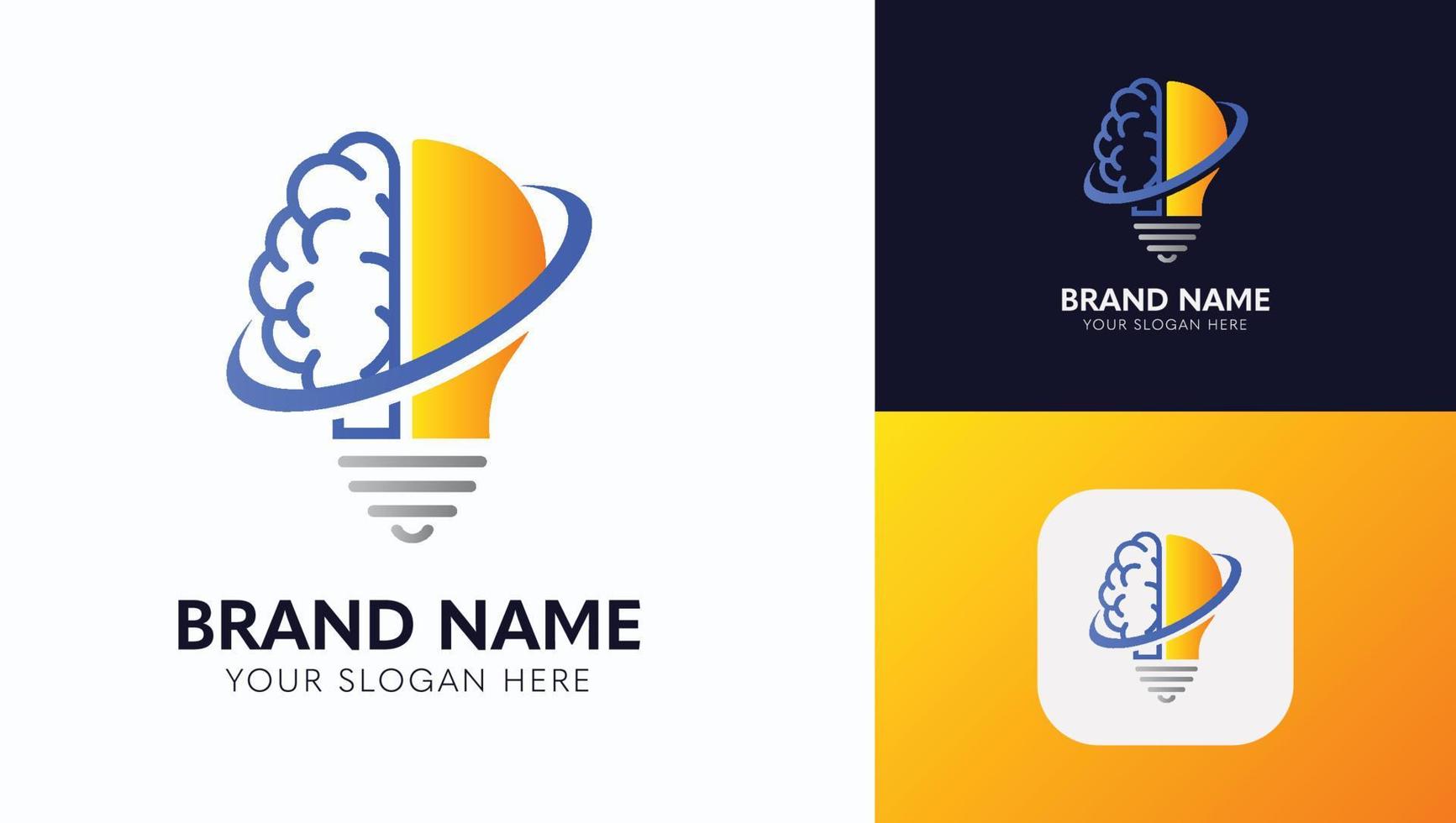 Brain bulb Logo Design vector