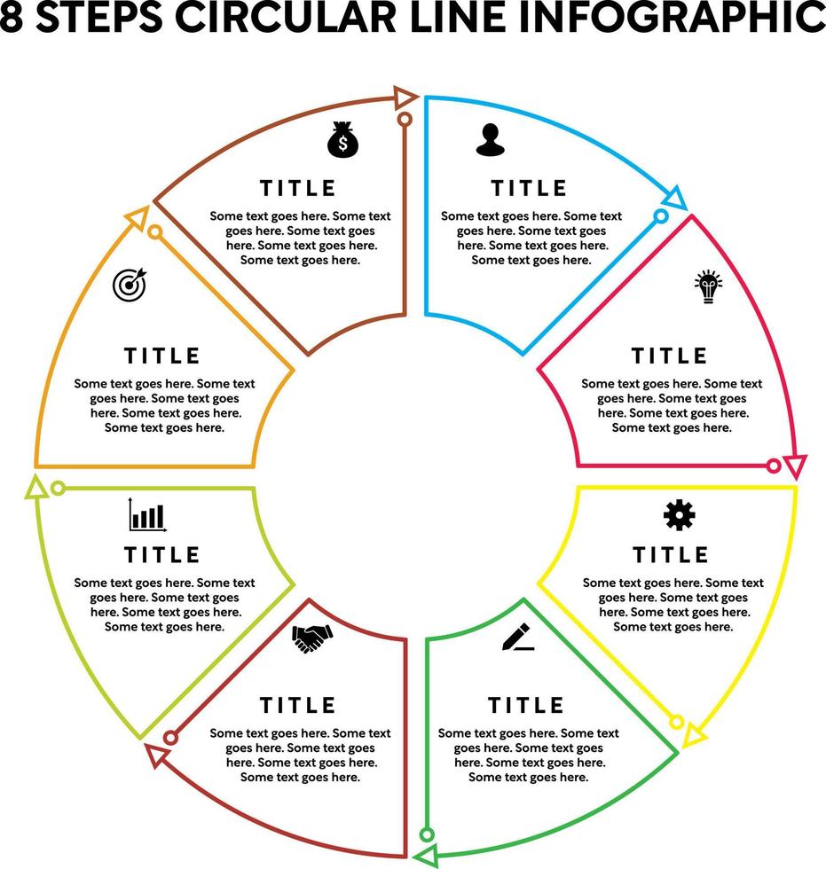 8 Steps Circular Infographic vector