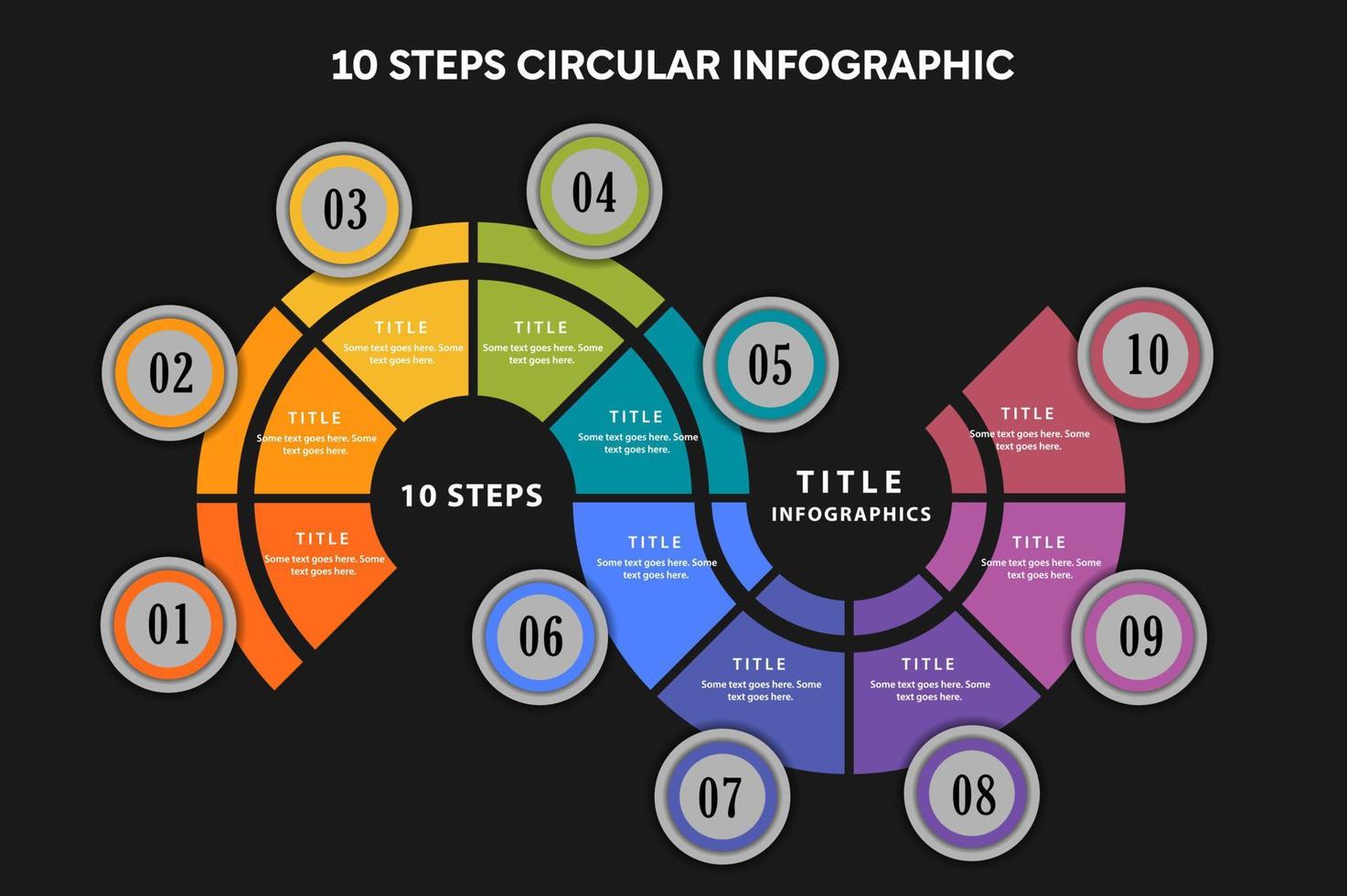 10 Steps Circular Infographic vector