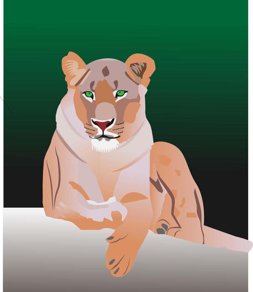 Sitting Lioness in Vector