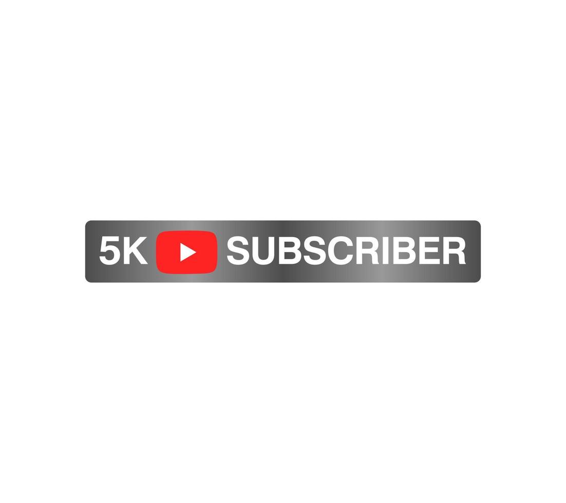 5k subscriber celebration red silver banner art vector illustration