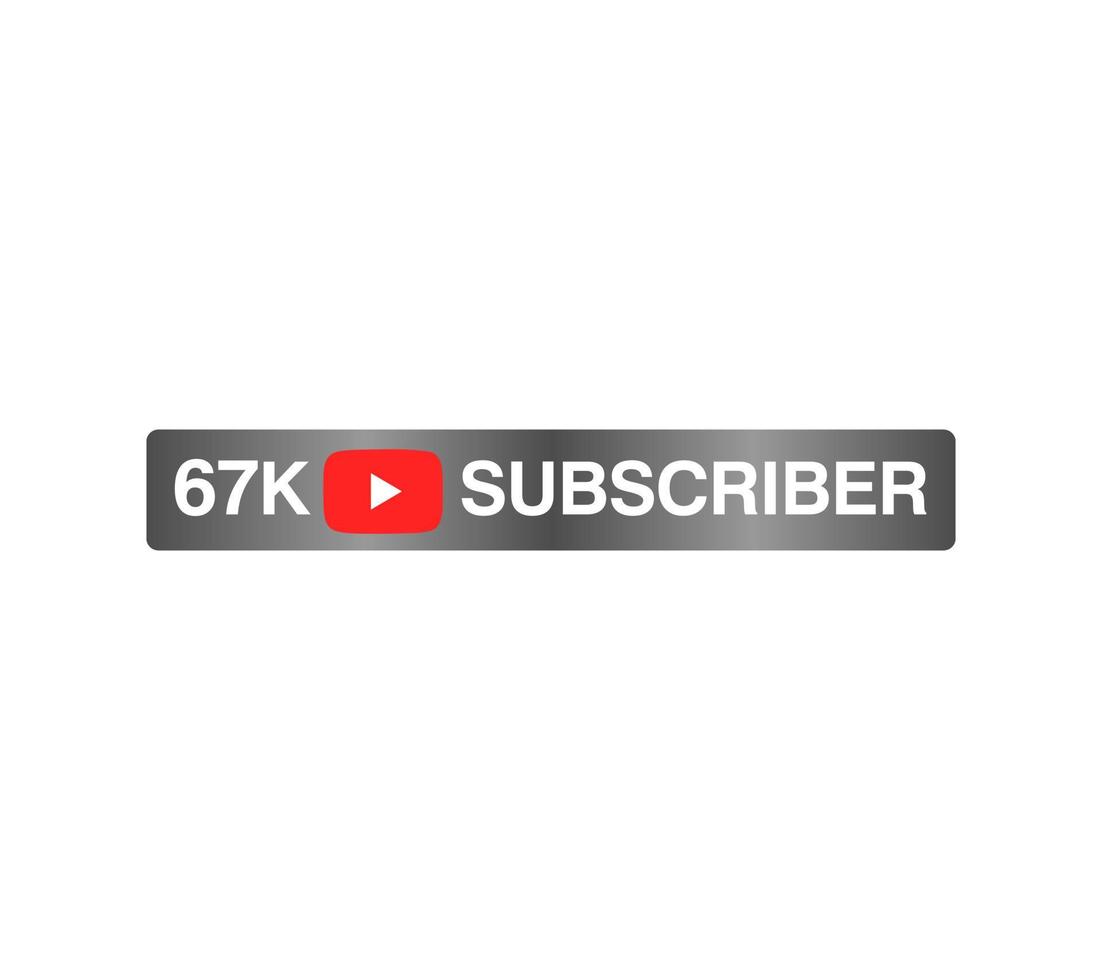 67k subscriber celebration red silver banner art vector illustration