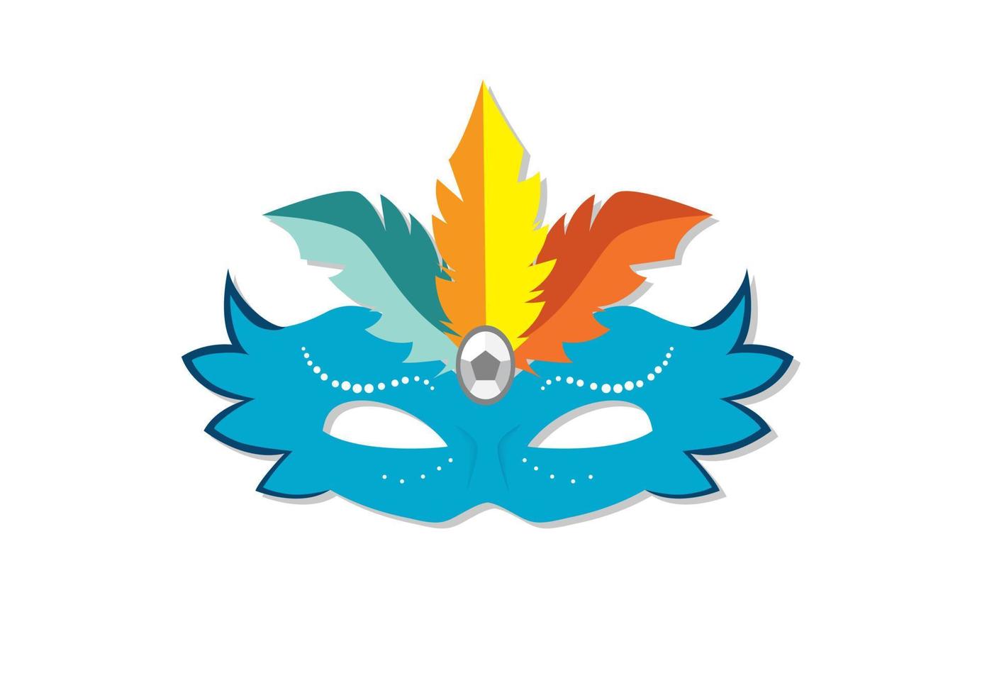 Vector illustration of blue carnival mask
