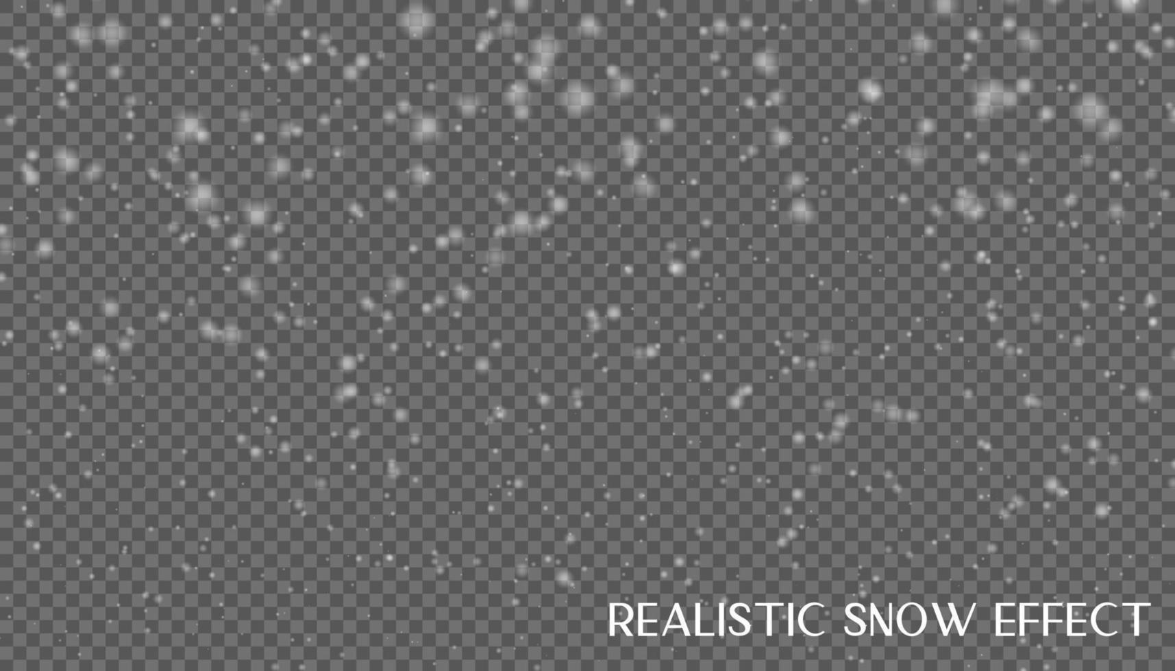 Realistic snow effect for Christmas card. Snowfall sky overlay. White flake spray falling background vector