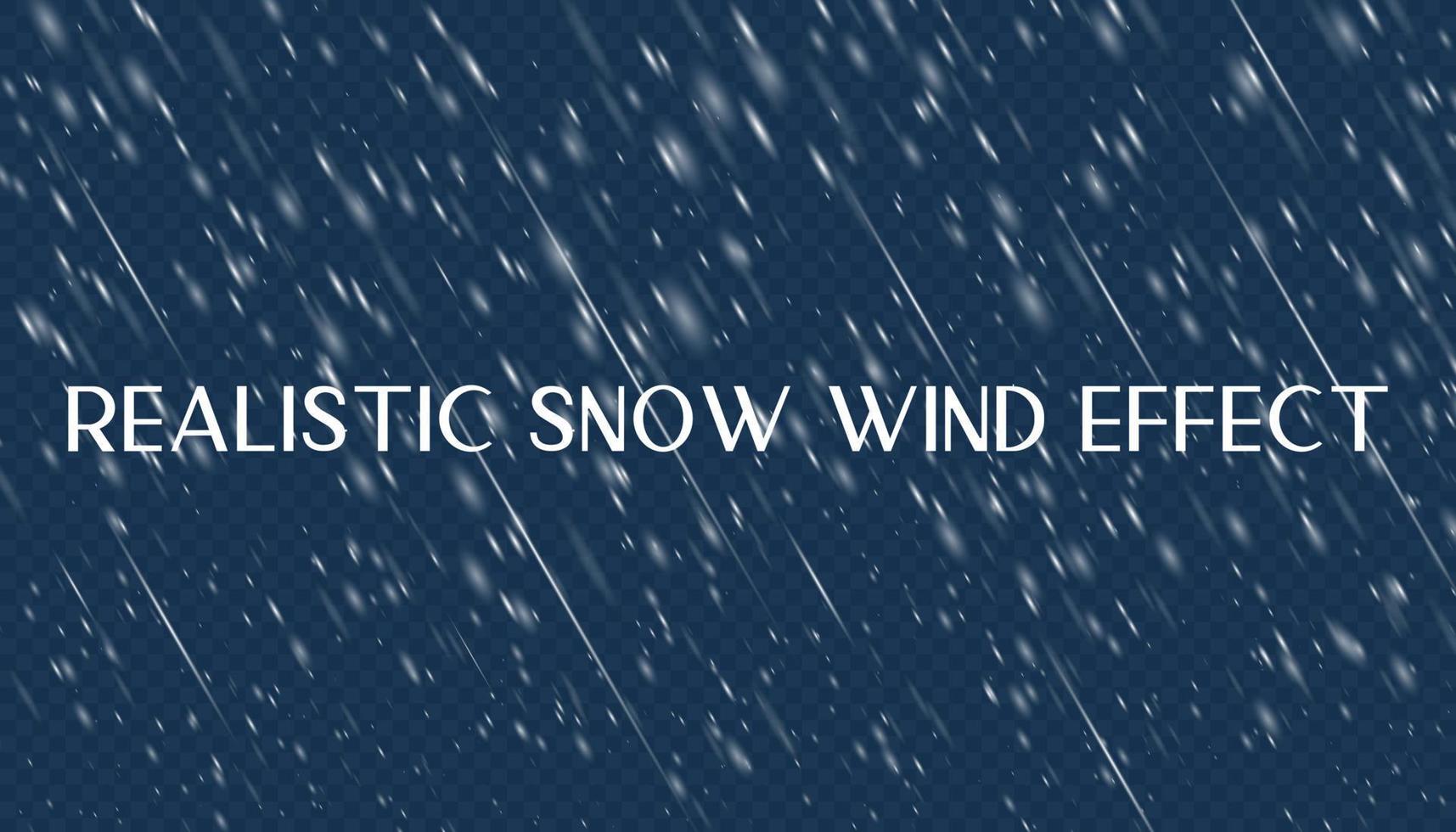 Realistic snow wind effect for photo editing. Snowstorm sky overlay. Transparent background with blizzard texture. vector