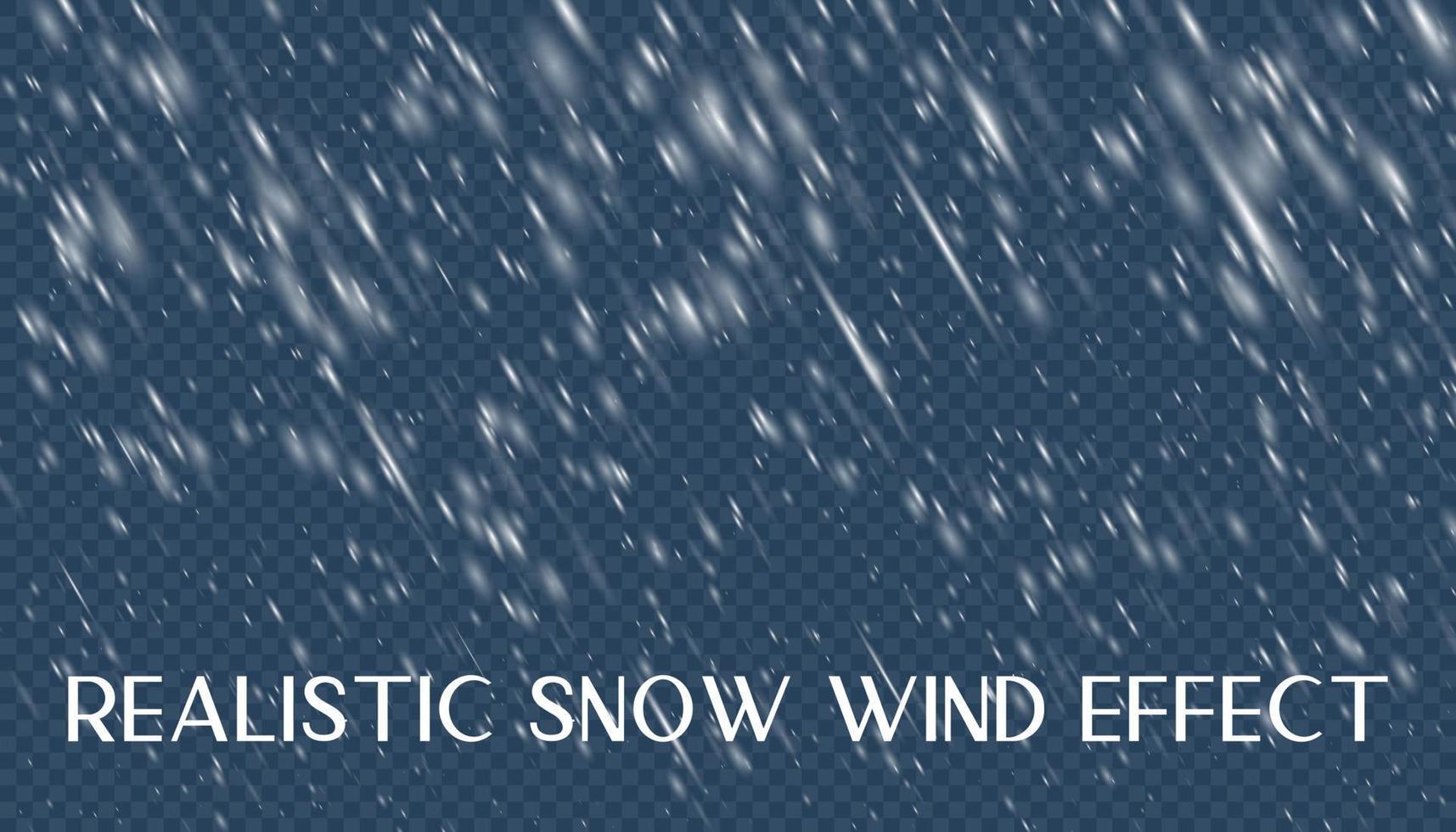 Realistic snow wind effect with rain. Snowfall overlay for photo and image editing. Frost texture background vector