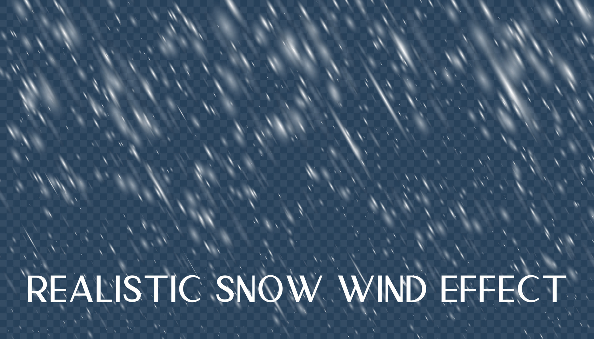 Realistic snow wind effect with rain. Snowfall overlay for photo and