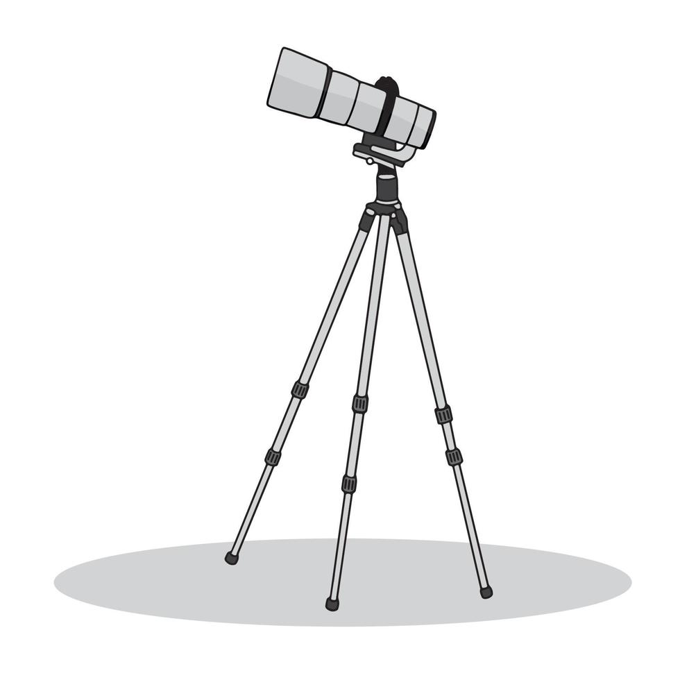 Hand drawn of telescope icon in realistic. For web or mobile decorate . Flat cartoon design simple outline vector illustration on white background.