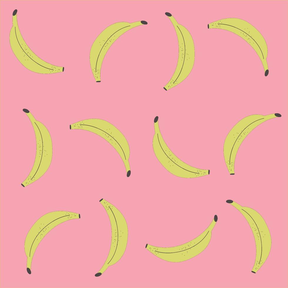 Stylish seamless background with bananas. Seamless vector pattern. Retro style. Pop art. Pink colour