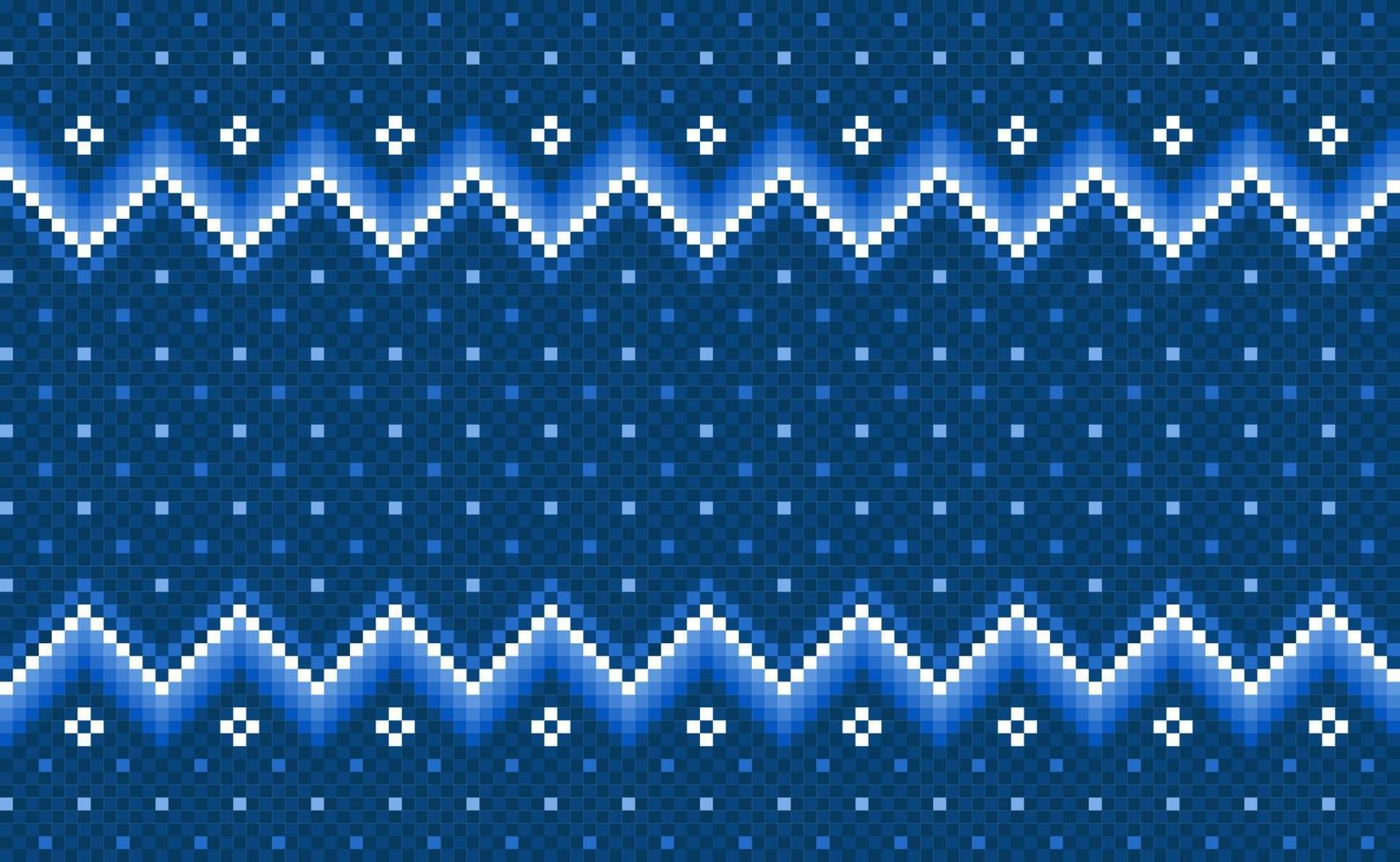 Geometric ethnic pattern, Vector embroidery African background, Cross stitch and Blue pattern ornament texture