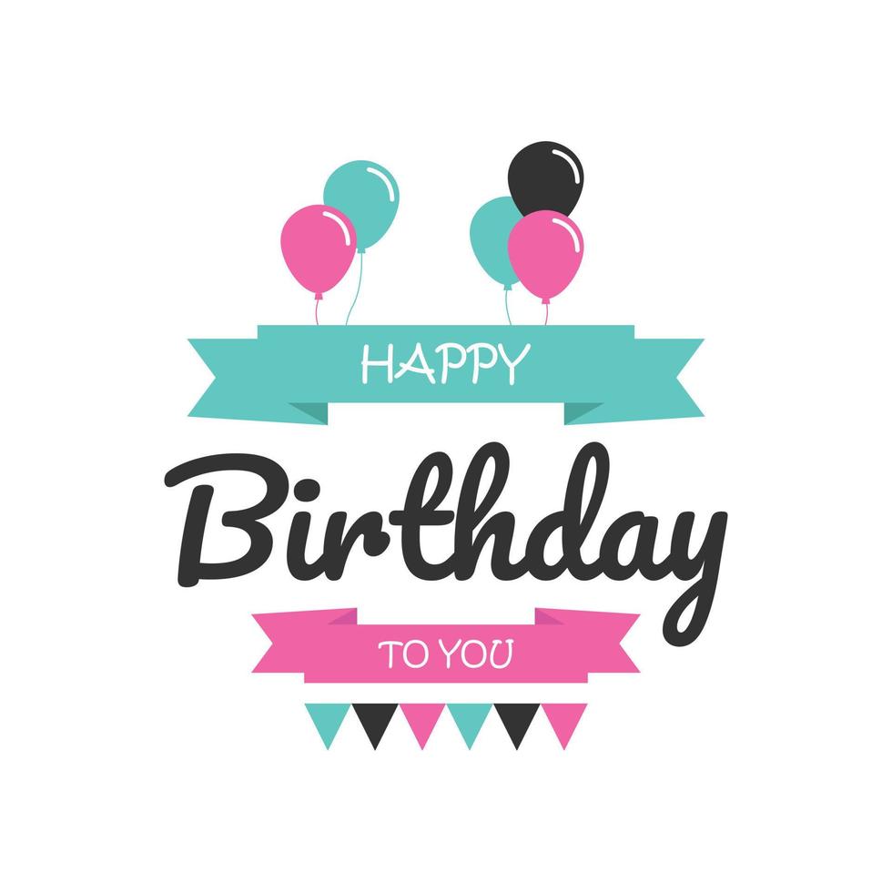 letras de caligrafía feliz cumpleaños tarjeta de felicitación y diseño de vector de banner