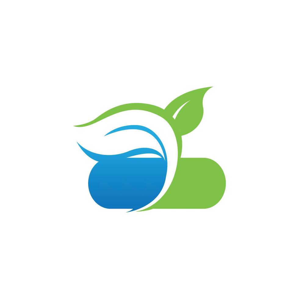 logotipo de la medicina herbaria de la salud de la naturaleza vector