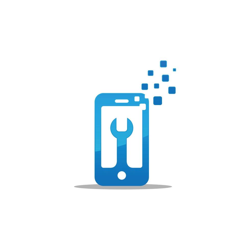 Mobile Repair Logo Design Template,wrench and gear icon smartphone repair symbol vector logo template design