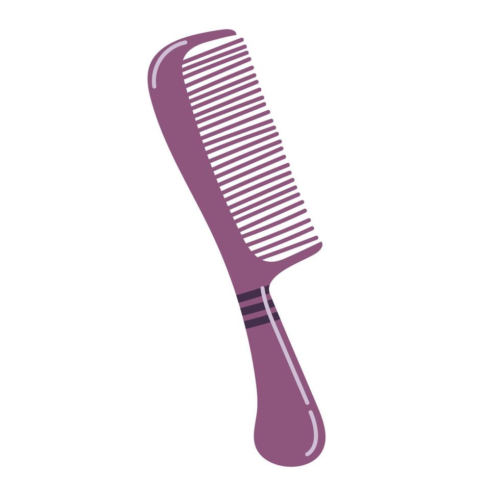 Comb hair brush in flat cartoon style. Vector illustration isolated on white background.