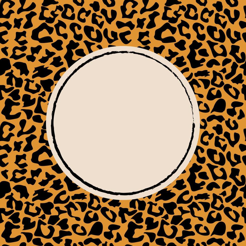 Tiger print frame. Abstract tiger print. 2022. Banner or card with frame. vector