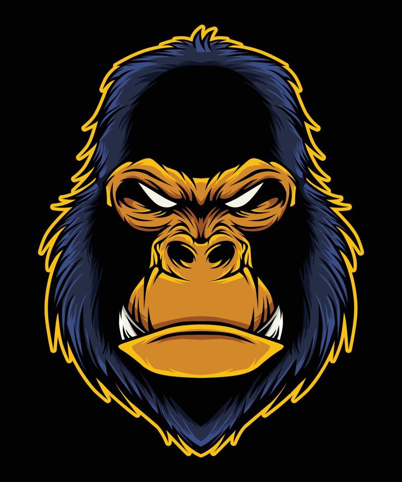 Gorilla Head Mascot Vector Image