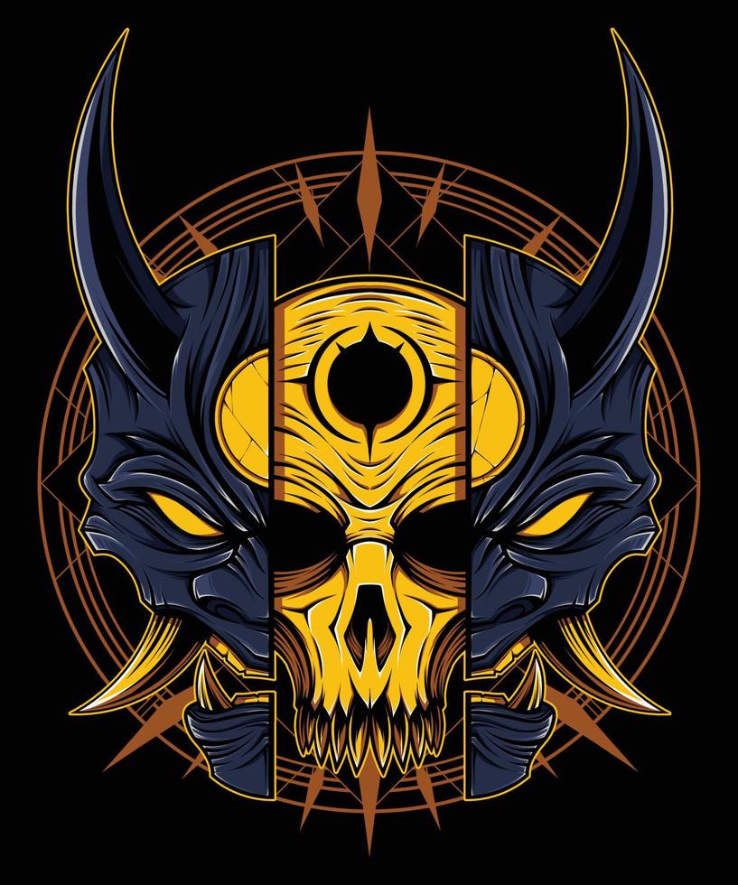 Oni Mask Vector Illustration